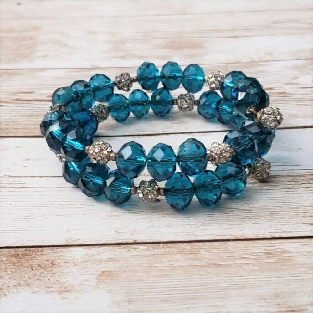 Vintage Bracelet / Bangle Stunning Blue Wrap Bracelet
